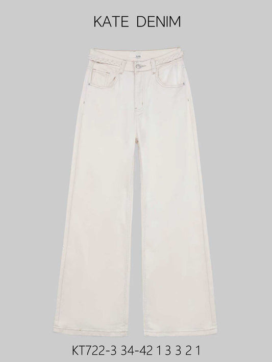 Jean ceinture tresse - Écru