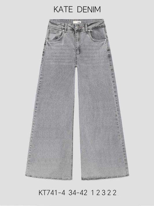 Jean large PALAZZO - Gris